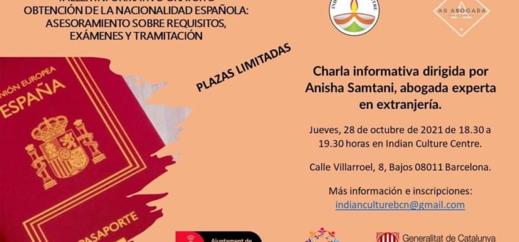 Taller Informatiu Gratuït «Obtenció nacionalitat espanyola»
